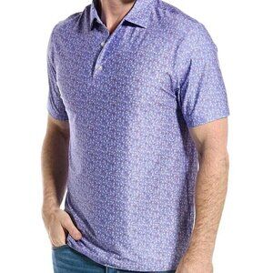 Hickey Freeman Men's Printed Performance Golf Polo Shirt, Cactus Print NWT